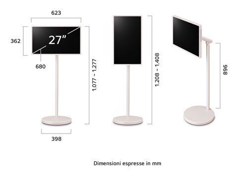 LG StanbyME 2 27LX6TDGA schermo super portatile 27'' touchscreen, webOS, HDMI, USB-C 2025
