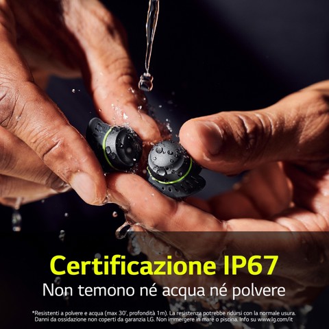 LG TONE Free TF8 Cuffie Bluetooth per lo sport, IP67, Plug & Wireless, 2022