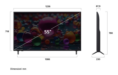 LG UHD AI 55UA74006LB TV webOS Serie UA74 55'' 4K, α7 Gen8, HDR10, 20W, 3 HDMI con Game Optimizer, Smart TV WebOS 2025