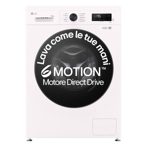 LG W4NX1095NWB Lavasciuga 9/5kg Serie X1, Classe A/E, 6 Motion Direct Drive, Wi-Fi, 1400 giri, Allergy Care, Bianca
