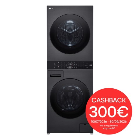 LG WashTower WT1210BBF Colonna Bucato 12/10kg AI DD, Classe A, Pannello unificato