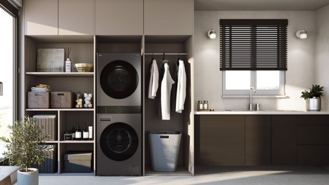 LG WashTower WT1210BBF Colonna Bucato 12/10kg AI DD, Classe A, Pannello unificato