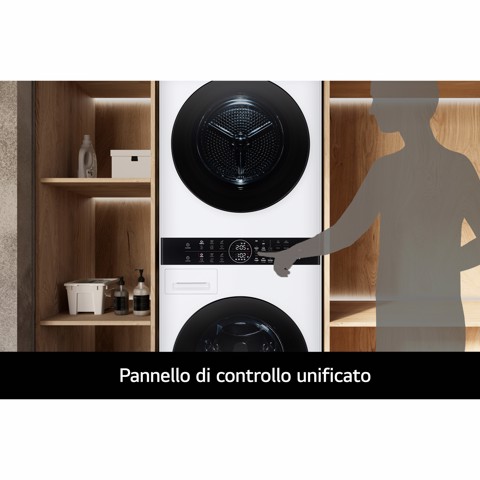 LG WashTower WT1210WWF Colonna Bucato 12/10kg AI DD, Classe A, Pannello unificato