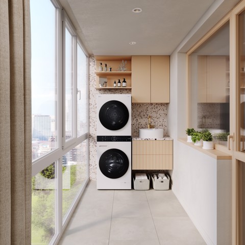 LG WashTower WT1210WWF Colonna Bucato 12/10kg AI DD, Classe A, Pannello unificato