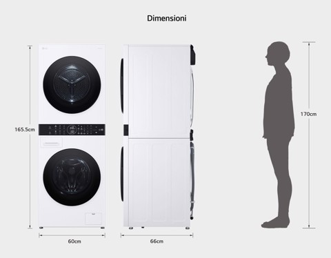 LG WT1210WWF lavasciuga Libera installazione Caricamento frontale Bianco A