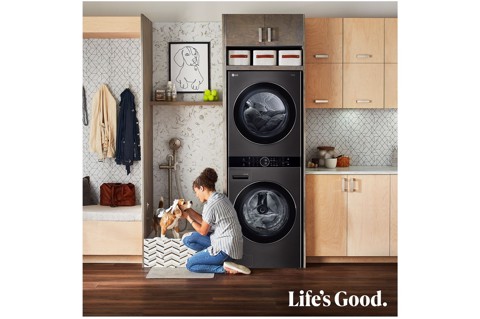 LG WT1716BBF lavasciuga Libera installazione Caricamento frontale Nero