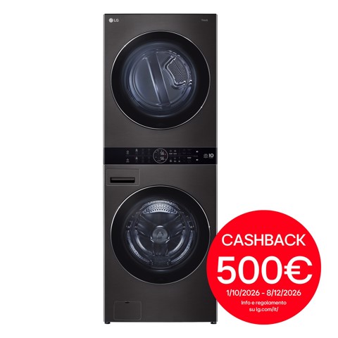 LG WT1716BBF lavasciuga Libera installazione Caricamento frontale Nero