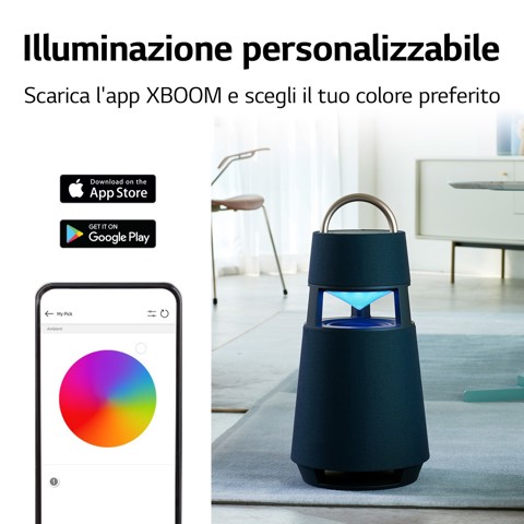 LG XBOOM 360 (RP4) speaker con Audio 360° Borgogna - Beige