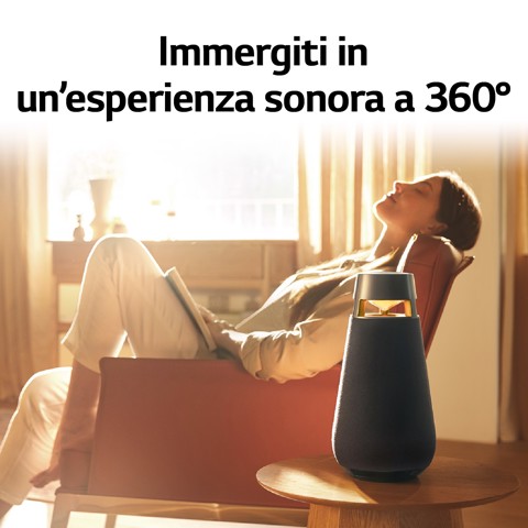 LG XBOOM 360 XO3, Speaker omnidirezionale 50W, Illuminazione, IP54, Bluetooth 5.1, Beige