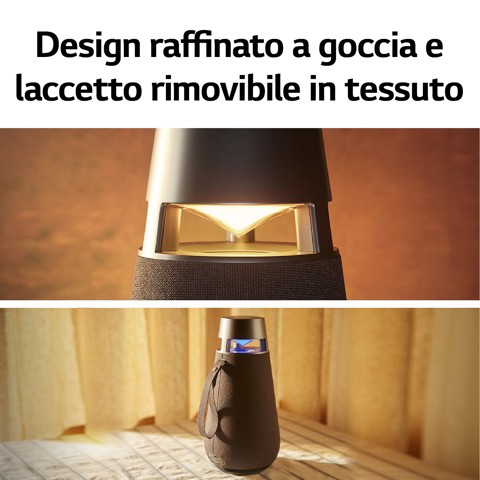 LG XBOOM 360 XO3, Speaker omnidirezionale 50W, Illuminazione, IP54, Bluetooth 5.1, Beige