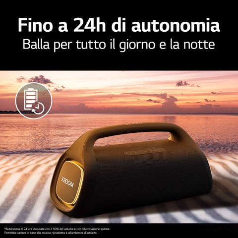 LG XBOOM Go XG9, Speaker Bluetooth 80W, Sound Boost, Illuminazione, IP67, Batteria, Black