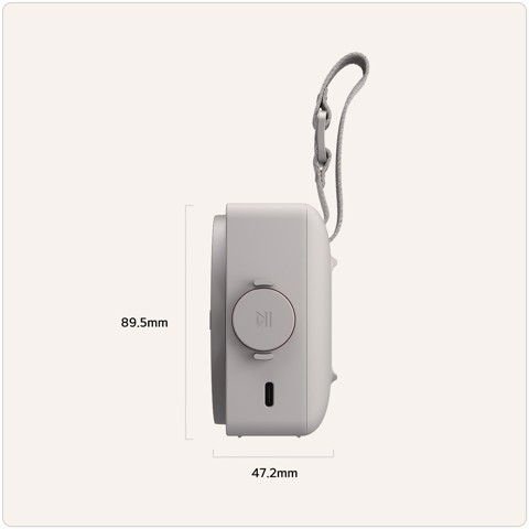 LG xboom Mini by will.i.am, Speaker Bluetooth portatile 5W, Compatto e versatile, 10 ore di autonomia, IP67, Grey