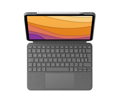 Logitech Combo Touch Custodia con Tastiera per iPad Air (4. gen - 2020) - Tastiera Retroilluminata Rimovibile, Trackpad Click-Anywhere, Smart Connector - Grigio.