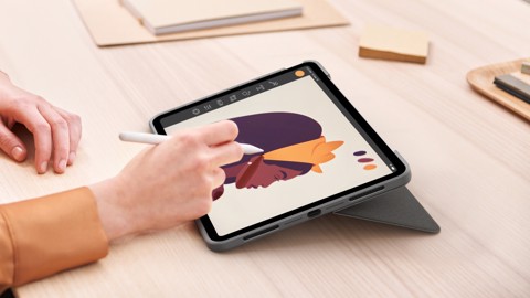 Logitech Combo Touch Custodia con Tastiera per iPad Air (4. gen - 2020) - Tastiera Retroilluminata Rimovibile, Trackpad Click-Anywhere, Smart Connector - Grigio.