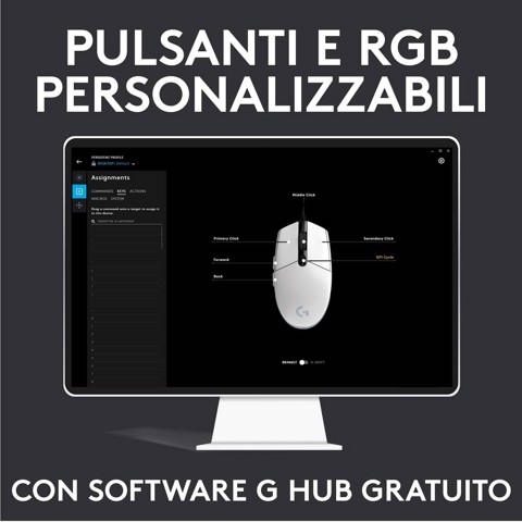 Logitech G G203 LIGHTSYNC mouse gaming a filo