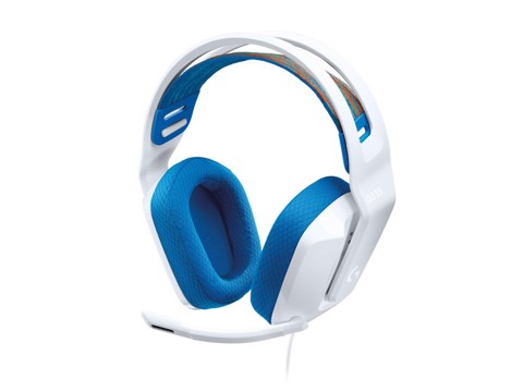 Logitech G G335, Cuffia Gaming cablata con microfono flip-to-mute, jack audio da 3,5 mm, imbottiture in memory foam, leggera, compatibile con PC, PlayStation, Xbox, Nintendo Switch/Switch 2 - Bianco