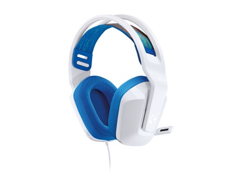 Logitech G G335, Cuffia Gaming cablata con microfono flip-to-mute, jack audio da 3,5 mm, imbottiture in memory foam, leggera, compatibile con PC, PlayStation, Xbox, Nintendo Switch/Switch 2 - Bianco
