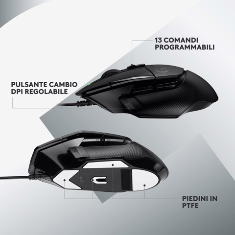 Logitech G G502 X mouse gaming a filo