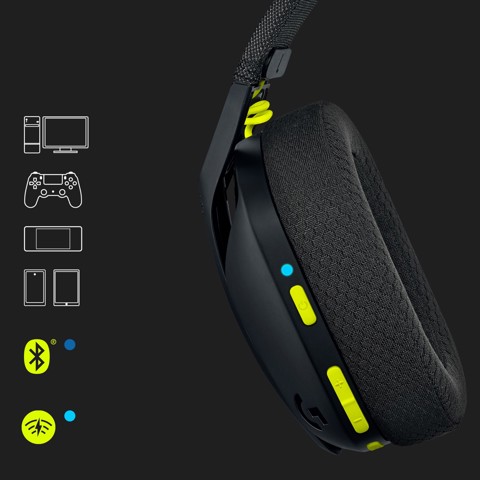 Logitech G Logitech G435 LIGHTSPEED Cuffie Gaming Wireless Bluetooth - Cuffie Over Ear Leggere, Microfoni Integrati, Batteria da 18 Ore, Compatibile con Dolby Atmos, PC, PS4, PS5, Smartphone. Nero