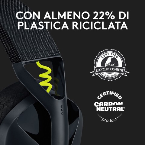 Logitech G Logitech G435 LIGHTSPEED Cuffie Gaming Wireless Bluetooth - Cuffie Over Ear Leggere, Microfoni Integrati, Batteria da 18 Ore, Compatibile con Dolby Atmos, PC, PS4, PS5, Smartphone. Nero