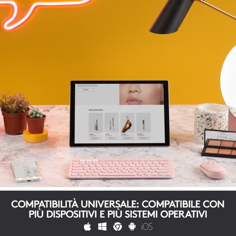 Logitech K380 Multi-Device Tastiera Bluetooth Wireless, Design Easy-Switch, Sottile, Portatile, 2 Anni di Batteria, Funziona con PC, Laptop, Windows, Mac, Android, iPad OS, Apple TV