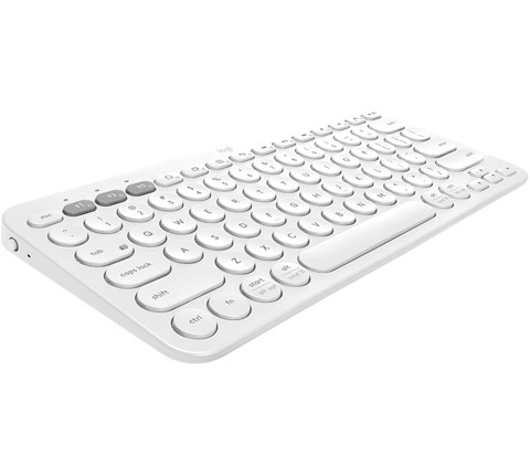 Logitech K380 Multi-Device Tastiera Bluetooth Wireless, Design Easy-Switch, Sottile, Portatile, 2 Anni di Batteria, Funziona con PC, Laptop, Windows, Mac, Android, iPad OS, Apple TV. Bianco