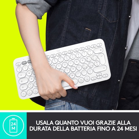 Logitech K380 Tastiera Bluetooth Multidispositivo per Mac, Sottile e Compatta, Easy-Switch fino a 3 Dispositivi, Compatibile con macOS, iOS, iPadOS, Layout Italiano