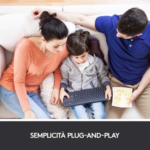 Logitech K400 Plus Tastiera Wireless Touch per tv