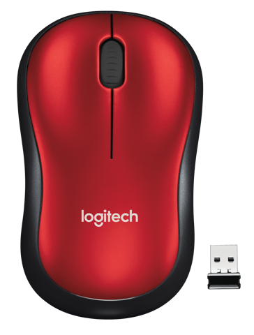 Logitech M185 mouse wireless (rosso)