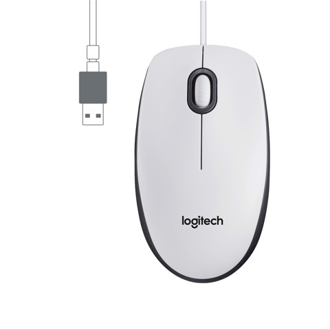Logitech M100 mouse a filo (bianco)