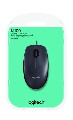 Logitech M100 mouse Ambidestro USB tipo A Ottico 1000 DPI