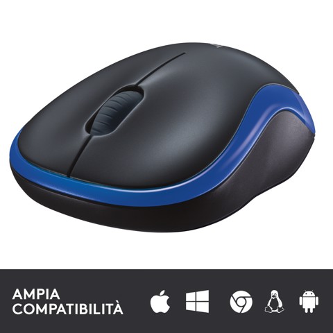 Logitech M185 mouse wireless (blu)