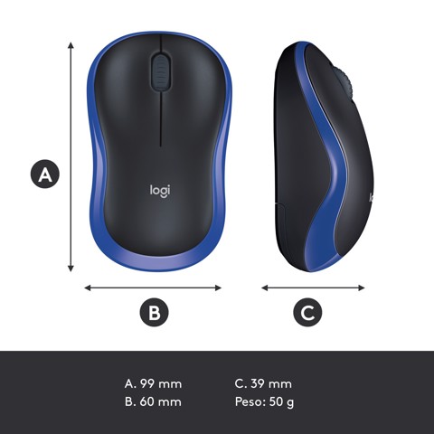 Logitech M185 mouse wireless (blu)