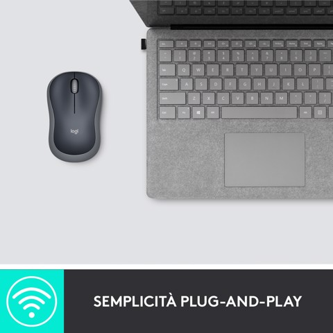 Logitech M185 mouse wireless (nero)