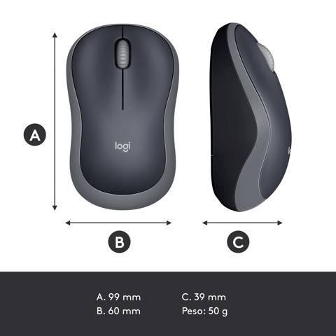 Logitech M185 mouse wireless (nero)