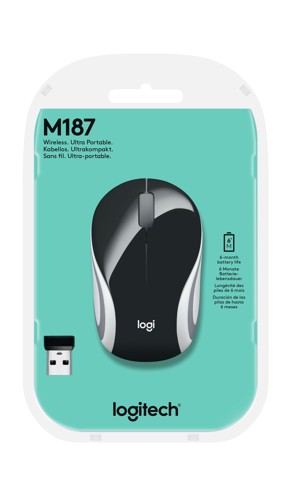 Logitech M187 mouse Ambidestro RF Wireless Ottico 1000 DPI