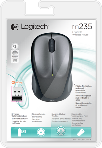 Logitech M235 mouse Ambidestro RF Wireless Ottico 1000 DPI