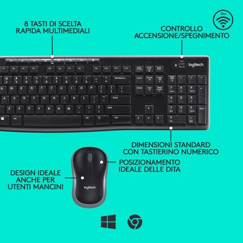 Logitech MK270 Combo Tastiera e Mouse Wireless