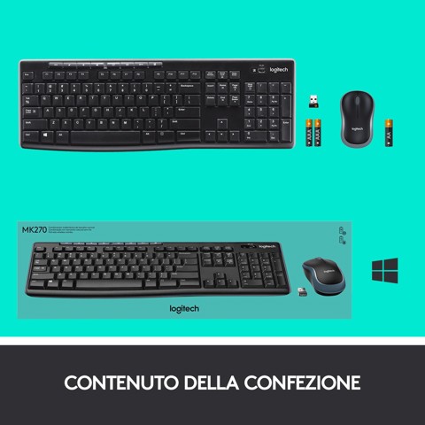 Logitech MK270 Combo Tastiera e Mouse Wireless