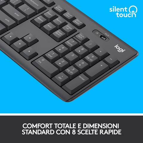 Logitech MK295 Kit Mouse e Tastiera Wireless Silent