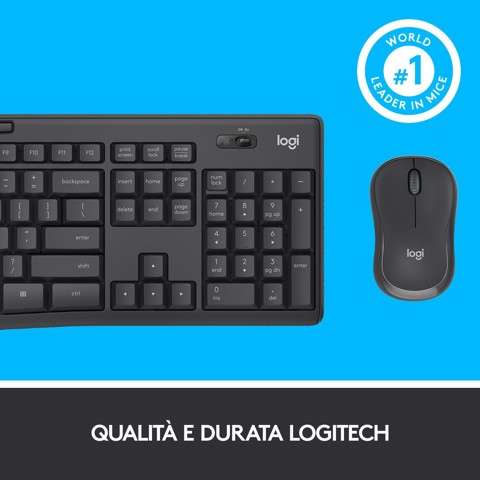 Logitech MK295 Kit Mouse e Tastiera Wireless Silent