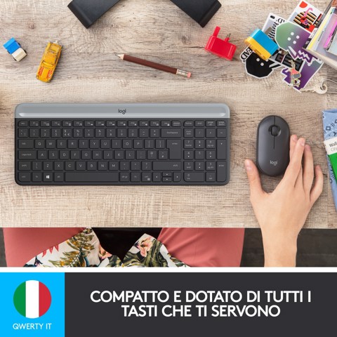 Logitech MK470 Kit Mouse e Tastiera Wireless