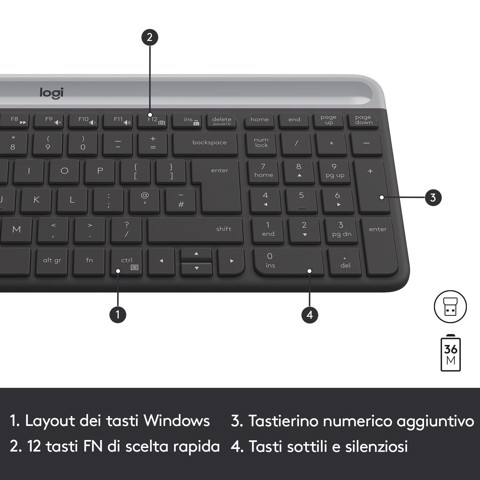 Logitech MK470 Kit Mouse e Tastiera Wireless
