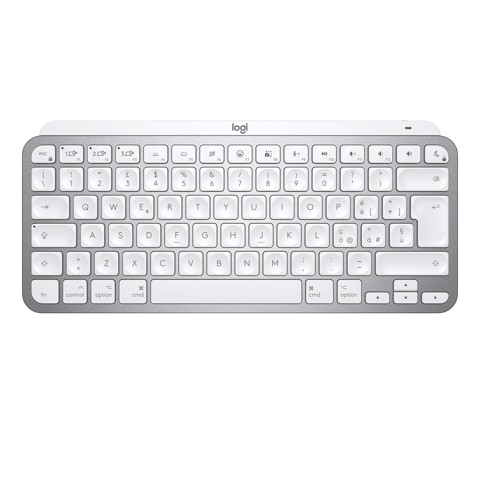Logitech MX Keys Mini per Mac Tastiera Wireless, Minimal, Compatta, Bluetooth, Tasti Retroilluminati, USB-C, Digitazione Tattile, Compatibile con Apple macOS, iPad OS, in Metallo