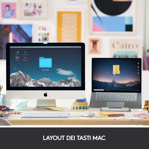 Logitech MX Keys Mini per Mac Tastiera Wireless, Minimal, Compatta, Bluetooth, Tasti Retroilluminati, USB-C, Digitazione Tattile, Compatibile con Apple macOS, iPad OS, in Metallo
