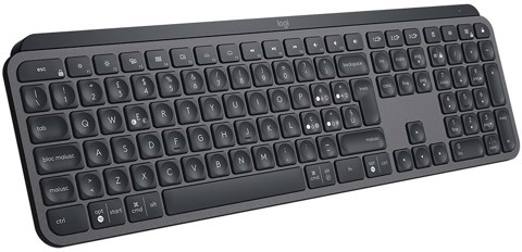 Logitech , MX Keys, tastiera wireless avanzata con illuminazione, digitazione reattiva, retroilluminazione, Bluetooth, USB-C, Apple, macOS, Microsoft Windows, Linux, iOS, Android, struttura in metallo