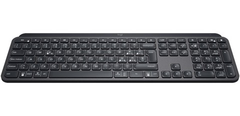 Logitech , MX Keys, tastiera wireless avanzata con illuminazione, digitazione reattiva, retroilluminazione, Bluetooth, USB-C, Apple, macOS, Microsoft Windows, Linux, iOS, Android, struttura in metallo