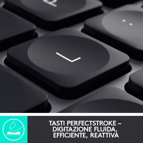 Logitech MX Keys Tastiera Wireless Illuminata Avanzata per Mac, Digitazione Tattile, Tasti Retroilluminati a LED, Bluetooth, USB-C, Batteria 10 giorni, Apple macOS, Struttura Metallica