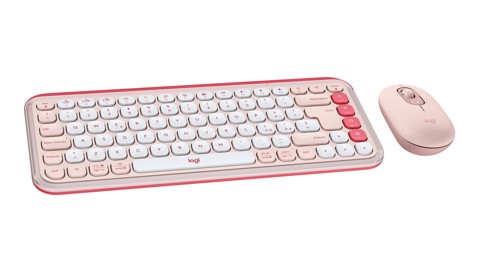 Logitech POP Icon Combo tastiera + Mouse Bluetooth (Rosa, Bianco)