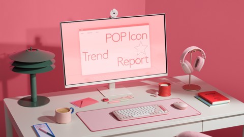 Logitech POP Icon Combo tastiera + Mouse Bluetooth (Rosa, Bianco)